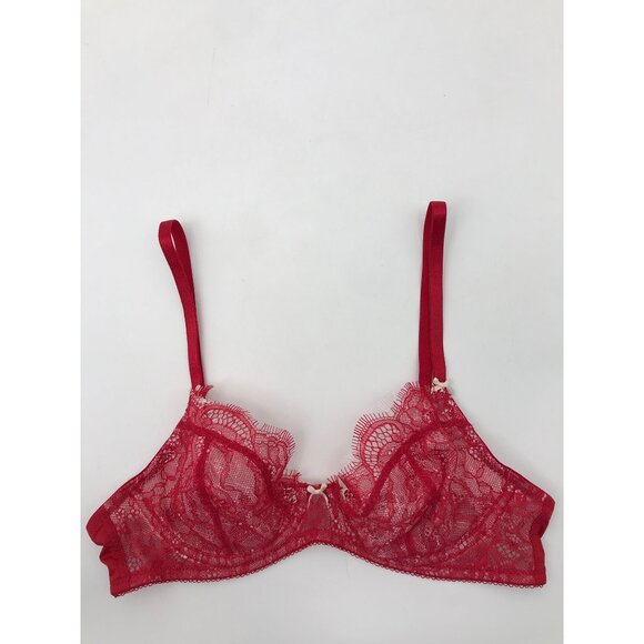 B.Tempt'd Wacoal Sultry Lace Underwire Bra Red 32C - Picture 1 of 4